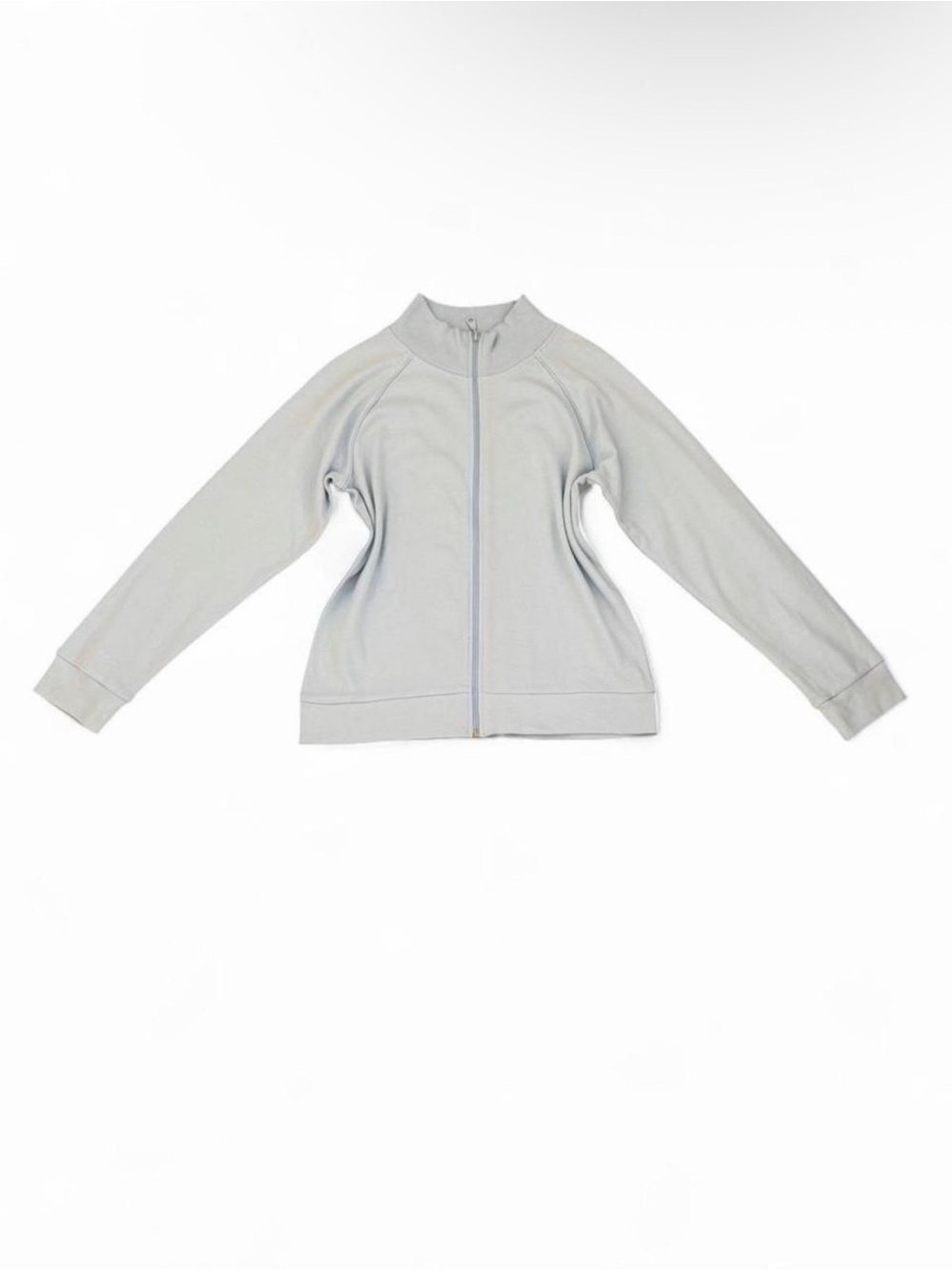 Cherokee Light Gray Zip-Up Bomber Jacket 100% Cotton